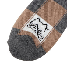 ふくふくにゃんこ ブロック柄パイルソックス