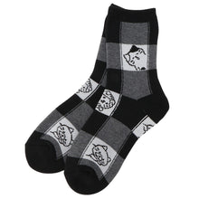 ふくふくにゃんこ ブロック柄パイルソックス