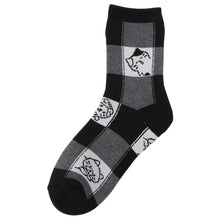 ふくふくにゃんこ ブロック柄パイルソックス