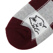 ふくふくにゃんこ ブロック柄パイルソックス