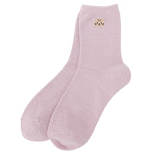 ふくふくにゃんこ 無地刺繍モールソックス