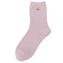 ふくふくにゃんこ 無地刺繍モールソックス