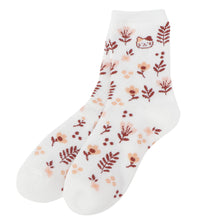 ふくふくにゃんこ フラワーパイルソックス