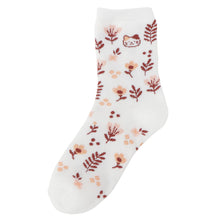 ふくふくにゃんこ フラワーパイルソックス