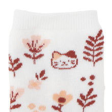 ふくふくにゃんこ フラワーパイルソックス