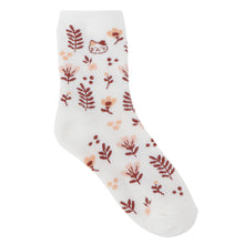 ふくふくにゃんこ フラワーパイルソックス