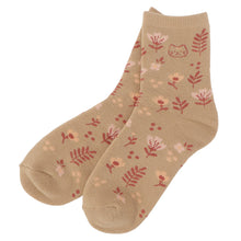 ふくふくにゃんこ フラワーパイルソックス