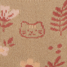 ふくふくにゃんこ フラワーパイルソックス