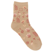 ふくふくにゃんこ フラワーパイルソックス