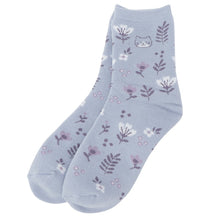 ふくふくにゃんこ フラワーパイルソックス