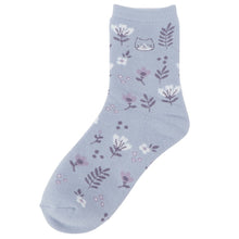 ふくふくにゃんこ フラワーパイルソックス