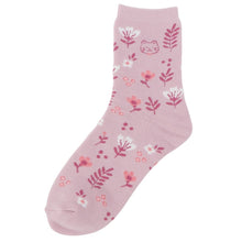 ふくふくにゃんこ フラワーパイルソックス