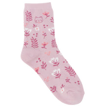 ふくふくにゃんこ フラワーパイルソックス