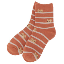 ふくふくにゃんこ しましまパイルソックス