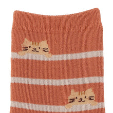 ふくふくにゃんこ しましまパイルソックス