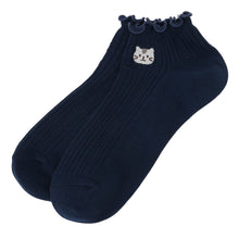 ふくふくにゃんこ メロウ刺繍ショートソックス