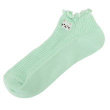 ふくふくにゃんこ メロウ刺繍ショートソックス