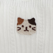 ふくふくにゃんこ メロウ刺繍クルーソックス