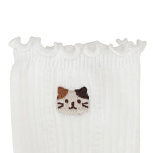 ふくふくにゃんこ メロウ刺繍クルーソックス