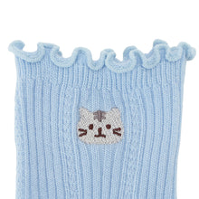 ふくふくにゃんこ メロウ刺繍クルーソックス