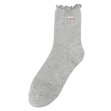 ふくふくにゃんこ メロウ刺繍クルーソックス