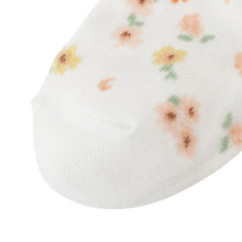 ふくふくにゃんこ 花柄刺繍クルーソックス