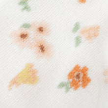 ふくふくにゃんこ 花柄刺繍クルーソックス