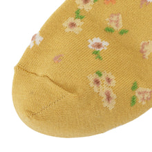 ふくふくにゃんこ 花柄刺繍クルーソックス