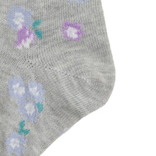 ふくふくにゃんこ 花柄刺繍クルーソックス