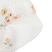 ふくふくにゃんこ 花柄刺繍ショートソックス