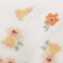 ふくふくにゃんこ 花柄刺繍ショートソックス