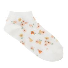 ふくふくにゃんこ 花柄刺繍ショートソックス