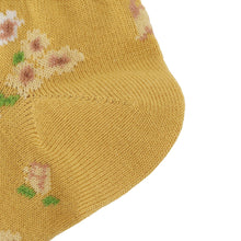 ふくふくにゃんこ 花柄刺繍ショートソックス