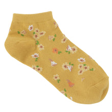 ふくふくにゃんこ 花柄刺繍ショートソックス