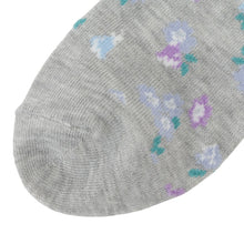 ふくふくにゃんこ 花柄刺繍ショートソックス