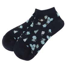 ふくふくにゃんこ 花柄刺繍ショートソックス