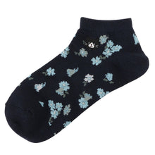 ふくふくにゃんこ 花柄刺繍ショートソックス
