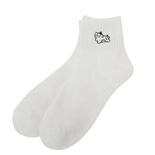 ふくふくにゃんこ ワンポイント 刺繍 アンクル ソックス