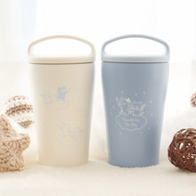 ふくふくにゃんこ ブルーハンドル付きステンレスタンブラー