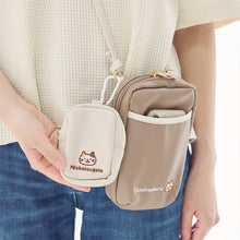 ふくふくにゃんこ ラテ色カラビナ付きガジェットポーチ