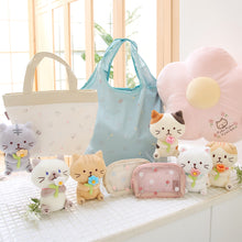 ふくふくにゃんこ フラワーメッシュポーチ