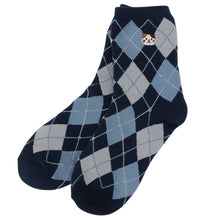 ふくふくにゃんこ アーガイル刺繍パイルソックス