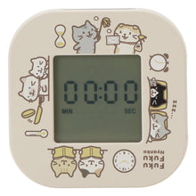 【新柄】ふくふくにゃんこ デジタル回転クロック②
