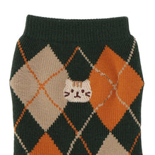 ふくふくにゃんこ アーガイル刺繍パイルソックス