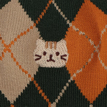 ふくふくにゃんこ アーガイル刺繍パイルソックス