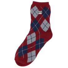 ふくふくにゃんこ アーガイル刺繍パイルソックス