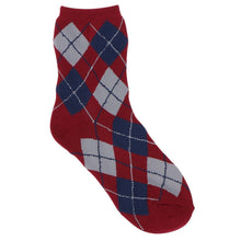 ふくふくにゃんこ アーガイル刺繍パイルソックス