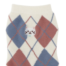 ふくふくにゃんこ アーガイル刺繍パイルソックス