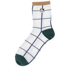 ふくふくにゃんこ ゆるまど刺繍クルーソックス