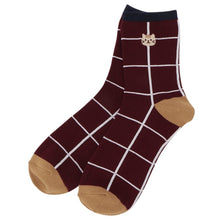 ふくふくにゃんこ ゆるまど刺繍クルーソックス